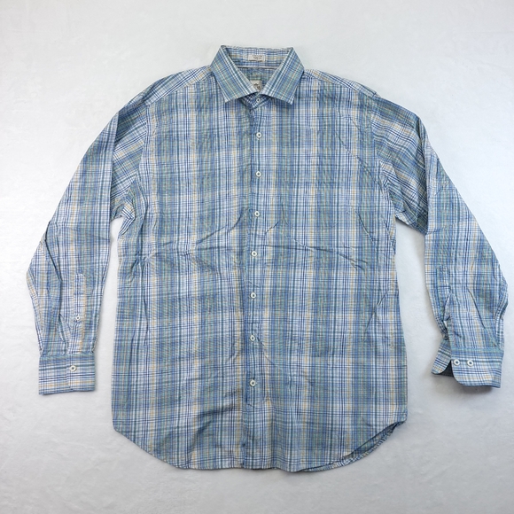 Peter Millar Crown Button Up Long Sleeve Plaid Shirt 100% Cotton Mens Size XL - Picture 1 of 6